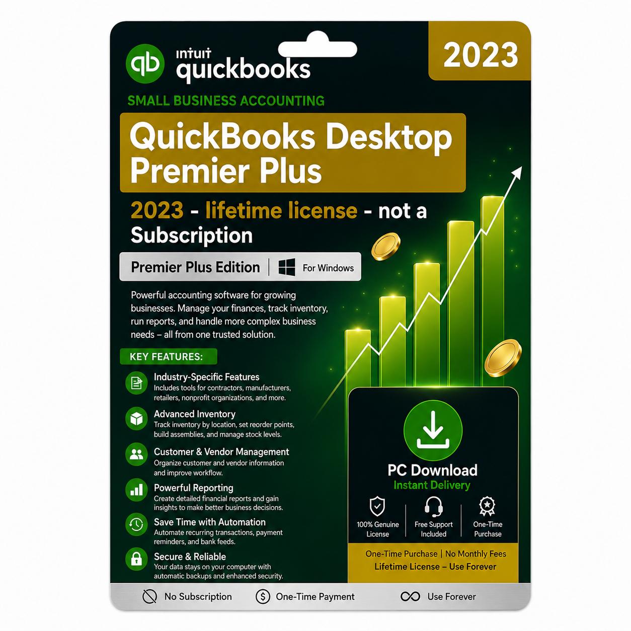 QuickBooks Desktop Premier Plus 2023 - lifetime license - not a Subscription